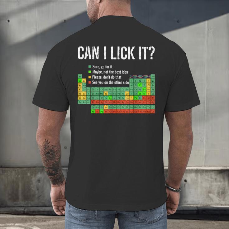Can I Lick It Periodic Table Science Teacher Student Men's Back Print T-Shirt, gift for family, gift for coworker