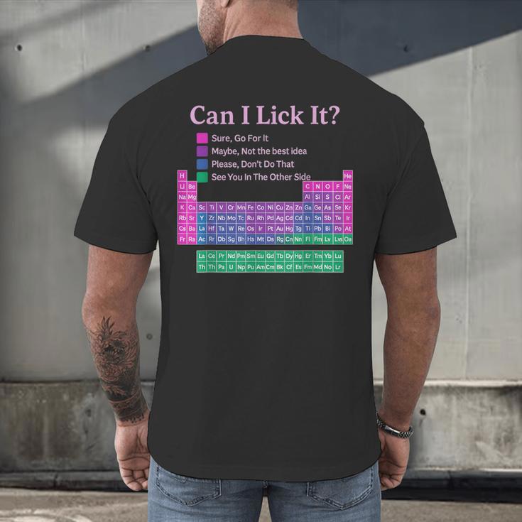 Can I Lick It Periodic Table Teacher Student Kids Men's Back Print T-Shirt, gift for family, gift for coworker Can I Lick It Periodic Table Teacher Student Kids Men's Back Print T-Shirt, gift for family, gift for coworker