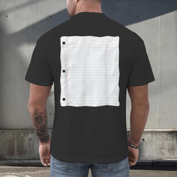 Lined Paper Notebook Halloween Costume For Students Teachers For Men Women Kids Men's Back Print T-Shirt, gift for family, gift for coworker