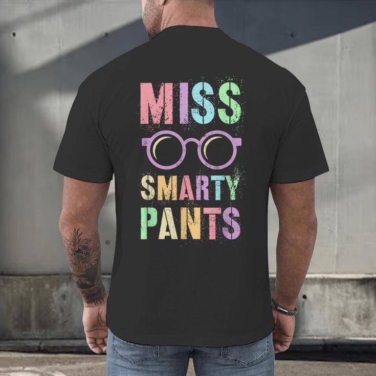Little MISS SMARTY PANTS School Grad Teacher Last Day Men's Back Print T-Shirt, gift for family, gift for coworker Little MISS SMARTY PANTS School Grad Teacher Last Day Men's Back Print T-Shirt, gift for family, gift for coworker
