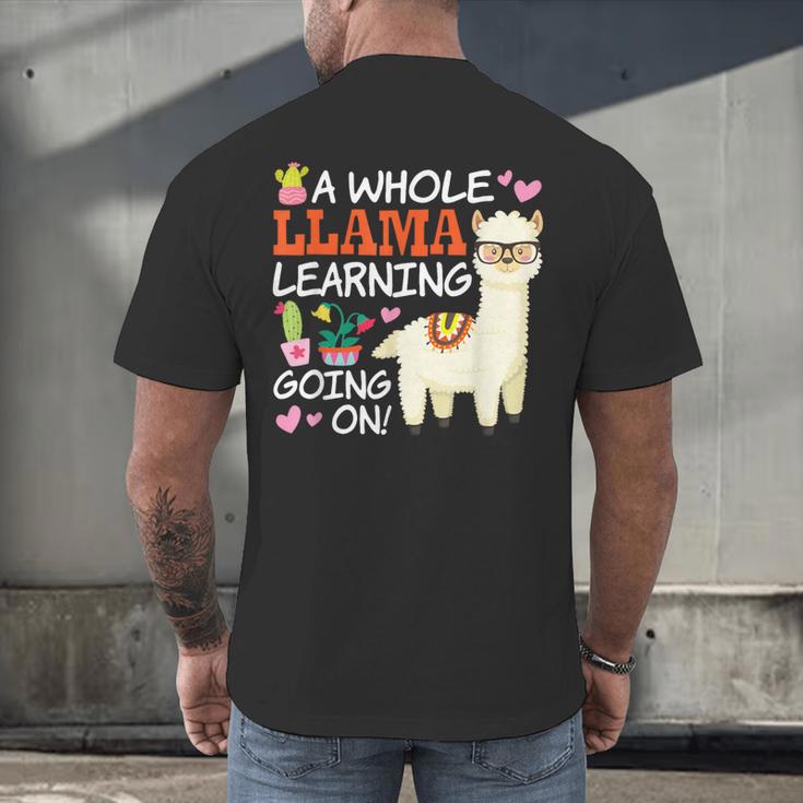Llama Learning T Shirt Teachers Students Alpaca Lovers Men's Back Print T-Shirt, gift for family, gift for coworker Llama Learning T Shirt Teachers Students Alpaca Lovers Men's Back Print T-Shirt, gift for family, gift for coworker
