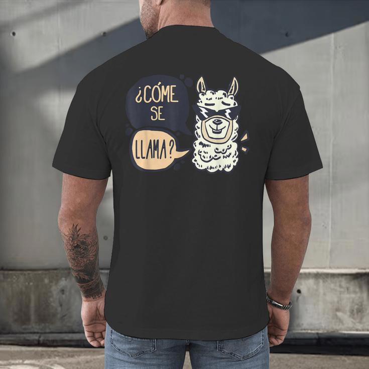 Llama Shirt English Teacher School Student ESL Joke Men's Back Print T-Shirt, gift for family, gift for coworker