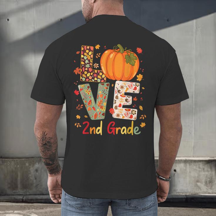 Love 2nd Grade Happy Fall Thanksgiving For 2nd Teacher For Men Women Girls Kids Men's Back Print T-Shirt, gift for family, gift for coworker Love 2nd Grade Happy Fall Thanksgiving For 2nd Teacher For Men Women Girls Kids Men's Back Print T-Shirt, gift for family, gift for coworker