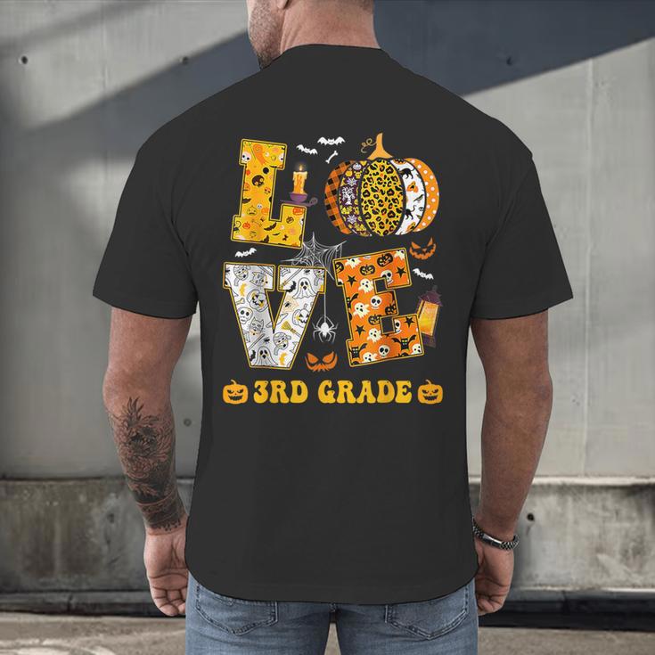 LOVE 3rd Grade Pumpkin Teacher Student Halloween Costume Men's Back Print T-Shirt, gift for family, gift for coworker LOVE 3rd Grade Pumpkin Teacher Student Halloween Costume Men's Back Print T-Shirt, gift for family, gift for coworker