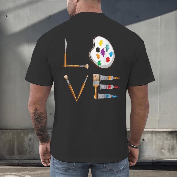 Love Art For Artist Art Teacher Men's Back Print T-Shirt, gift for family, gift for coworker