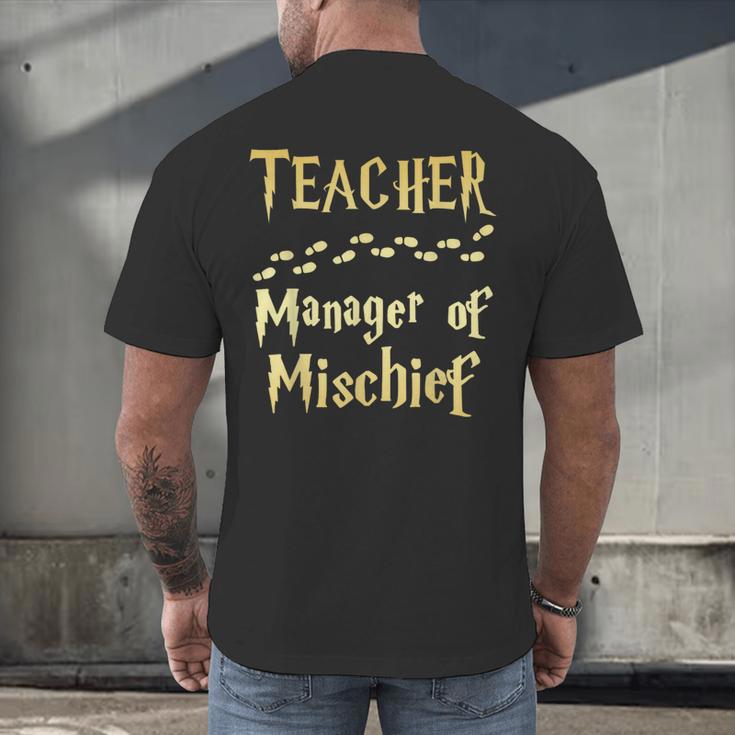 Magical Teacher Manager Of Mischief Birthday Family Party Men's Back Print T-Shirt, gift for family, gift for coworker Magical Teacher Manager Of Mischief Birthday Family Party Men's Back Print T-Shirt, gift for family, gift for coworker