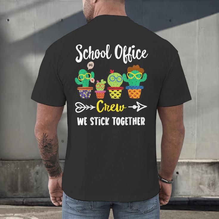 Matching Teacher Back To School School Office Crew Cactus Team School Office Squad Men's Back Print T-Shirt, gift for family, gift for coworker