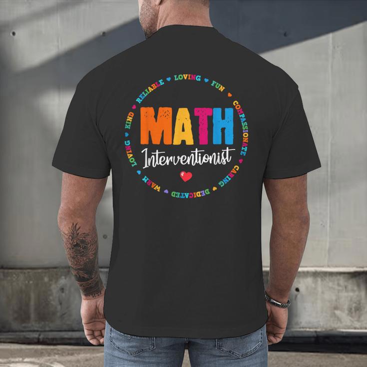 Math Interventionist Teacher Coach Squad Mathematics STEM Men's Back Print T-Shirt, gift for family, gift for coworker Math Interventionist Teacher Coach Squad Mathematics STEM Men's Back Print T-Shirt, gift for family, gift for coworker