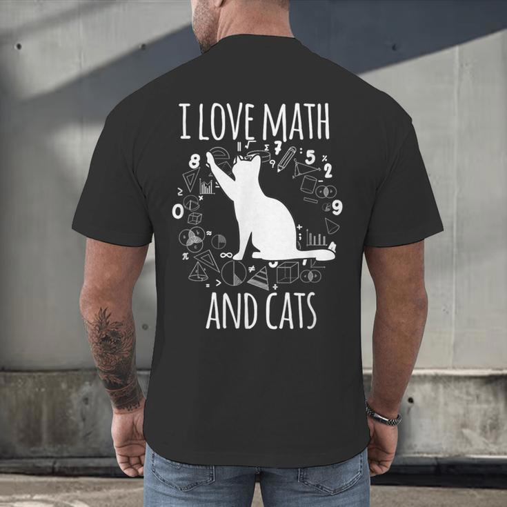Math Nerd Math Teacher Cat Lover I Love Math And Cats Men's Back Print T-Shirt, gift for family, gift for coworker