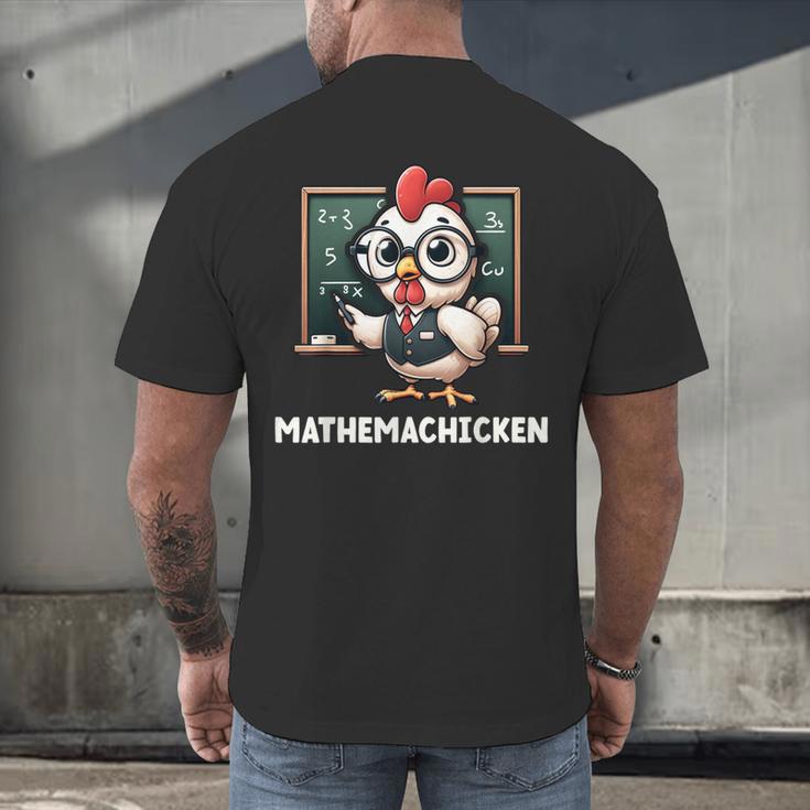 Math Teacher Chicken Mathemachicken Pun Men's Back Print T-Shirt, gift for family, gift for coworker Math Teacher Chicken Mathemachicken Pun Men's Back Print T-Shirt, gift for family, gift for coworker