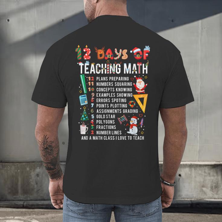 Math Teacher Christmas 12 Days Of Teaching Math Christmas Men's Back Print T-Shirt, gift for family, gift for coworker