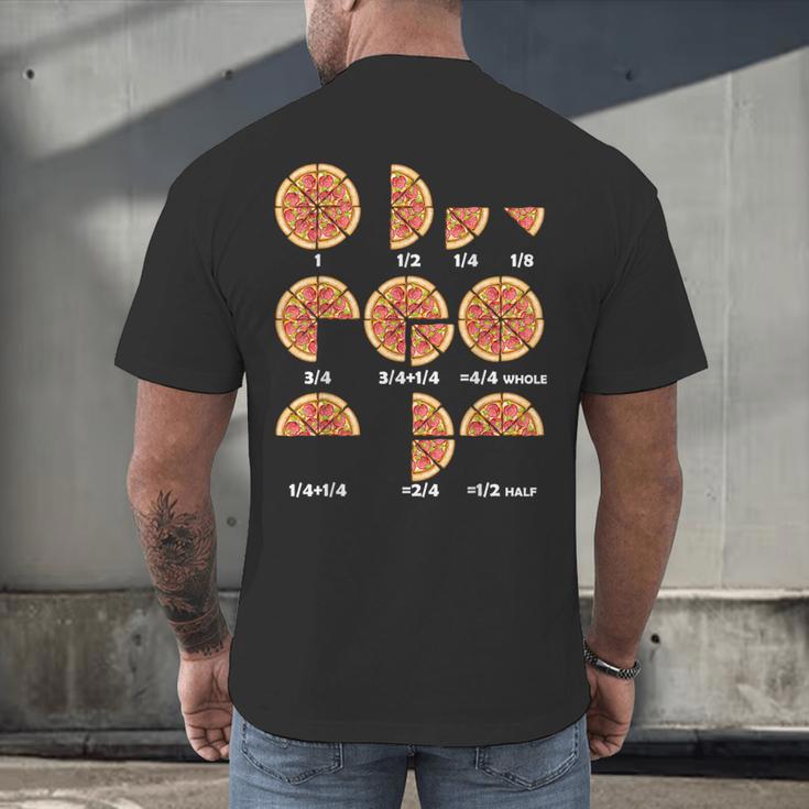 Maths Day Costume Idea Kids Teachers Pizza Slice Fraction Men's Back Print T-Shirt, gift for family, gift for coworker Maths Day Costume Idea Kids Teachers Pizza Slice Fraction Men's Back Print T-Shirt, gift for family, gift for coworker