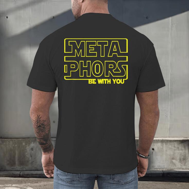 Metaphors Be With You English Teacher Shirts T-Shirt Men's Back Print T-Shirt, gift for family, gift for coworker