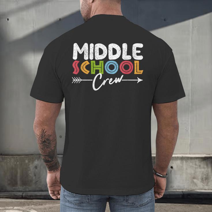 Middle School Crew Retro Teacher Student Vintage Men's Back Print T-Shirt, gift for family, gift for coworker Middle School Crew Retro Teacher Student Vintage Men's Back Print T-Shirt, gift for family, gift for coworker