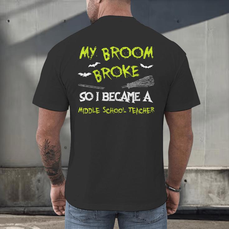 Middle School Teacher Halloween Costume Shirt Lazy Men's Back Print T-Shirt, gift for family, gift for coworker Middle School Teacher Halloween Costume Shirt Lazy Men's Back Print T-Shirt, gift for family, gift for coworker