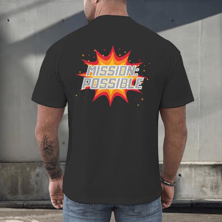 Mission Possible Motivational Inspirational School Teacher Men's Back Print T-Shirt, gift for family, gift for coworker Mission Possible Motivational Inspirational School Teacher Men's Back Print T-Shirt, gift for family, gift for coworker