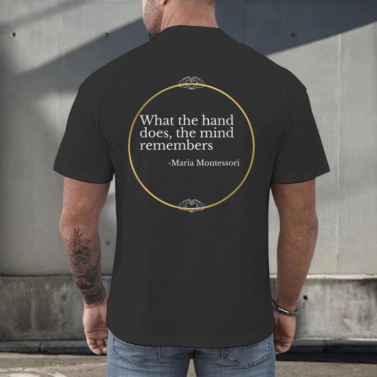 Montessori Children Grow In The Hands Of Teachers Men's Back Print T-Shirt, gift for family, gift for coworker