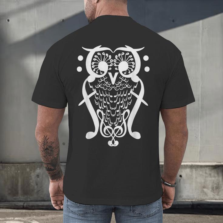 Music Note Owl Shirt Musicians Teacher Birthday Bird Men's Back Print T-Shirt, gift for family, gift for coworker Music Note Owl Shirt Musicians Teacher Birthday Bird Men's Back Print T-Shirt, gift for family, gift for coworker