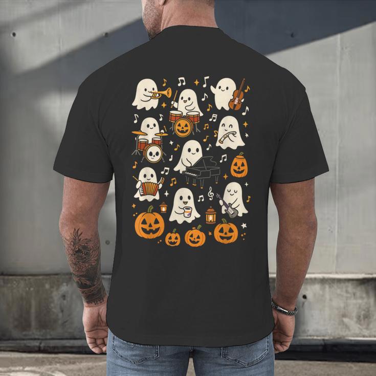 Music Teacher Orchestra Shirt Spooky Halloween Ghost Band Men's Back Print T-Shirt, gift for family, gift for coworker