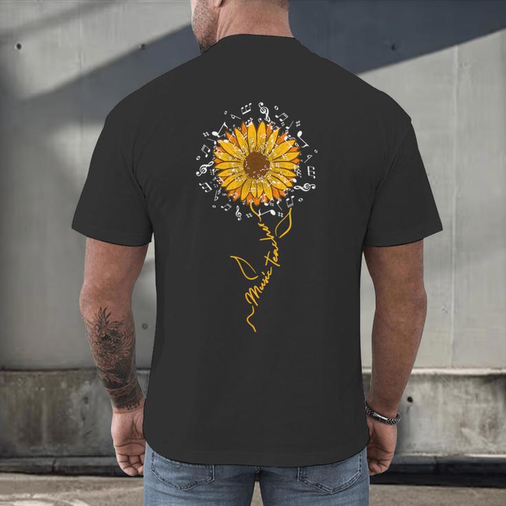 Music Teacher Shirt Sunflower Music Notes Musician Singer Men's Back Print T-Shirt, gift for family, gift for coworker Music Teacher Shirt Sunflower Music Notes Musician Singer Men's Back Print T-Shirt, gift for family, gift for coworker