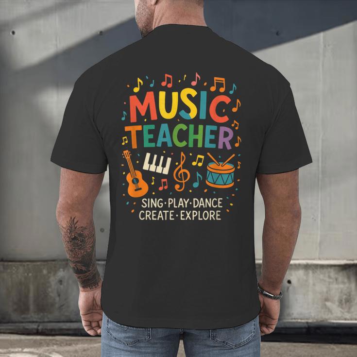 Music Teacher Music Sing Play Dance Choir Piano Men's Back Print T-Shirt, gift for family, gift for coworker Music Teacher Music Sing Play Dance Choir Piano Men's Back Print T-Shirt, gift for family, gift for coworker