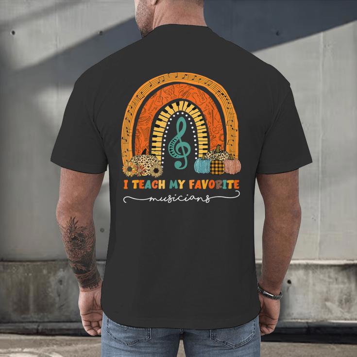 Music Teacher I Teach My Favorite Musicians Autumn Rainbow Men Women Men's Back Print T-Shirt, gift for family, gift for coworker