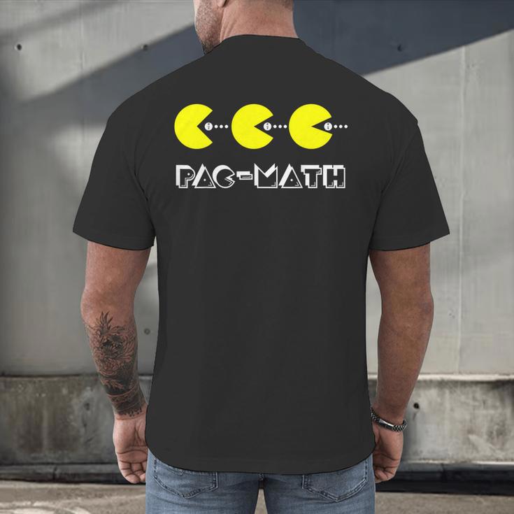 Nerdy Pac-Math Nom Retro Game Precalculus Math Teacher Men's Back Print T-Shirt, gift for family, gift for coworker Nerdy Pac-Math Nom Retro Game Precalculus Math Teacher Men's Back Print T-Shirt, gift for family, gift for coworker