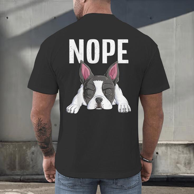 Nope Boston Terrier Puppy Dog Bostie Lover Men Women Girls Kids Men's Back Print T-Shirt, gift for family, gift for coworker