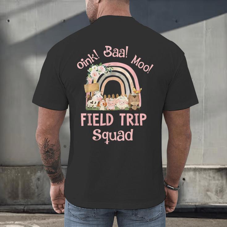 Oink Baa Moo Field Trip Squad Teacher Students Matching Men's Back Print T-Shirt, gift for family, gift for coworker