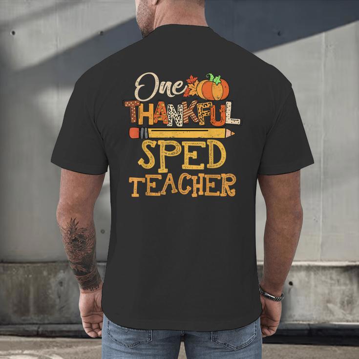 One Thankful Sped Teacher Cute Thanksgiving Women Men's Back Print T-Shirt, gift for family, gift for coworker One Thankful Sped Teacher Cute Thanksgiving Women Men's Back Print T-Shirt, gift for family, gift for coworker
