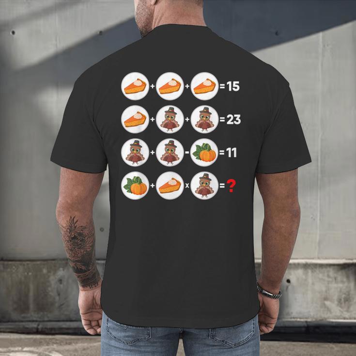Order Of Operations Math Quiz Game Teacher Thanksgiving Men's Back Print T-Shirt, gift for family, gift for coworker
