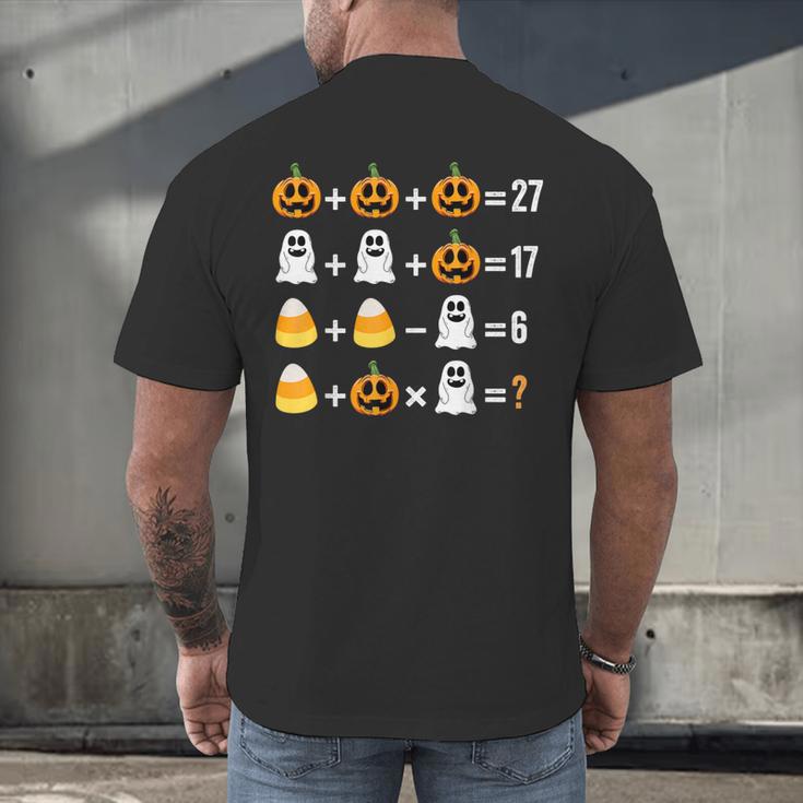 Order Of Operations Quiz Pumpkin Halloween Math Teacher Men's Back Print T-Shirt, gift for family, gift for coworker