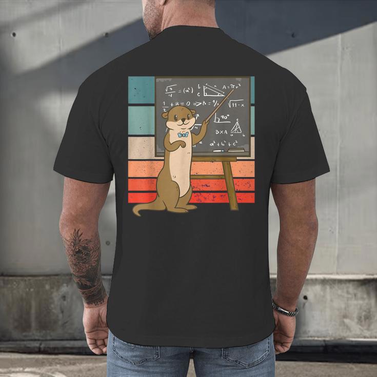 Otter Professor Teacher Teaching Maths Mathematics Men's Back Print T-Shirt, gift for family, gift for coworker Otter Professor Teacher Teaching Maths Mathematics Men's Back Print T-Shirt, gift for family, gift for coworker