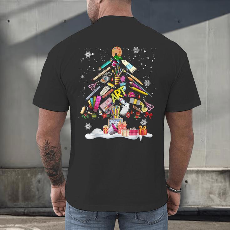 Paintbrush Christmas Tree Decor Xmas For Artist Art Teacher For Men Women Men's Back Print T-Shirt, gift for family, gift for coworker Paintbrush Christmas Tree Decor Xmas For Artist Art Teacher For Men Women Men's Back Print T-Shirt, gift for family, gift for coworker