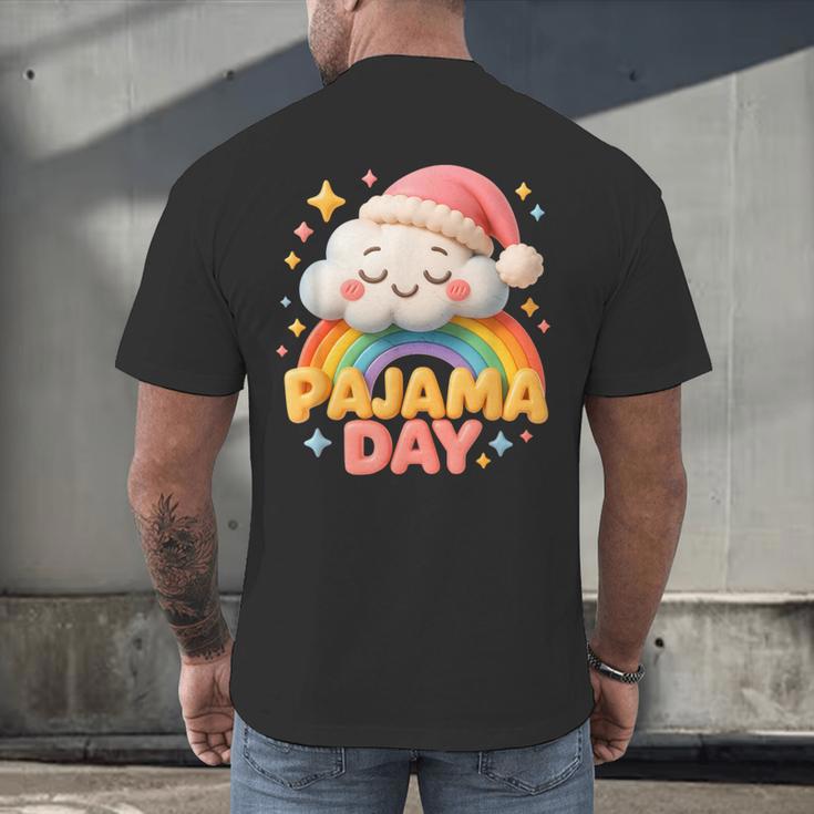 Pajama Day School Spirit Week Sleepy Cloud Teacher Student Men's Back Print T-Shirt, gift for family, gift for coworker