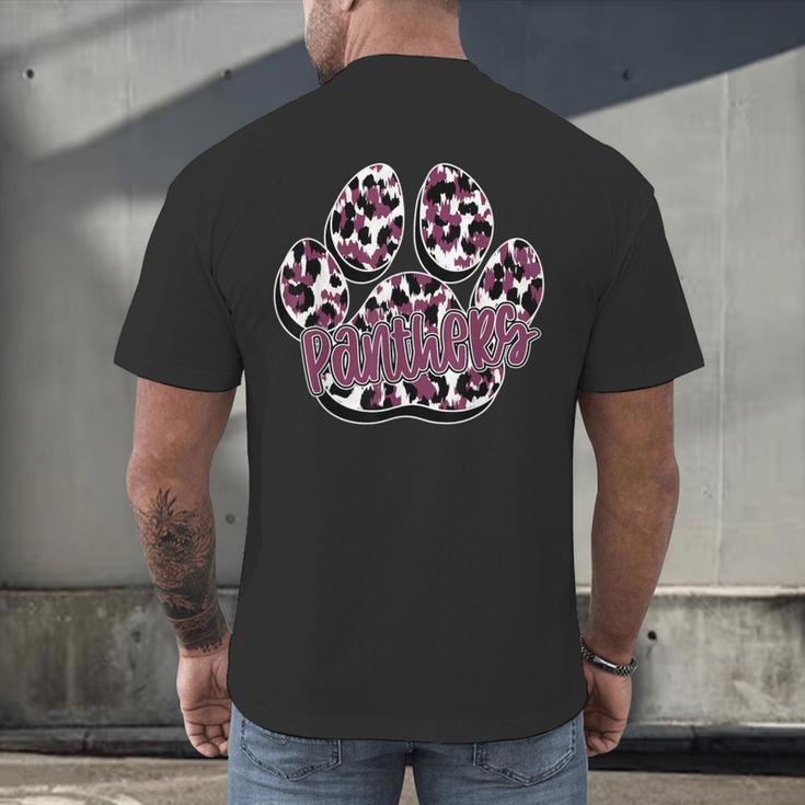 Panthers Paw Print Leopard Maroon Panther Pride Teacher Men's Back Print T-Shirt, gift for family, gift for coworker Panthers Paw Print Leopard Maroon Panther Pride Teacher Men's Back Print T-Shirt, gift for family, gift for coworker