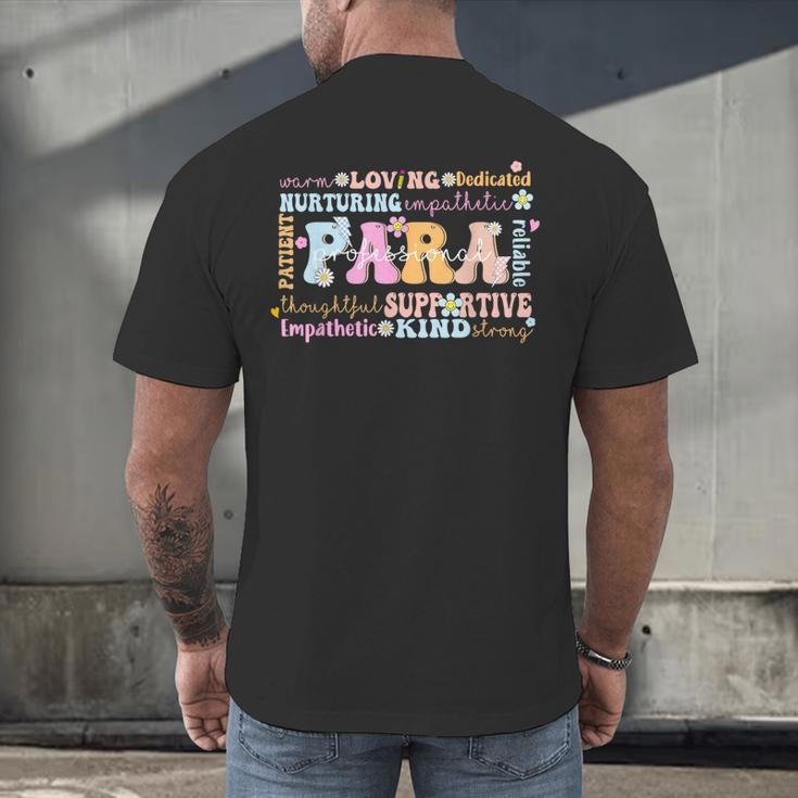 Paraprofessional Back To School Paraeducator Para Teacher Men's Back Print T-Shirt, gift for family, gift for coworker Paraprofessional Back To School Paraeducator Para Teacher Men's Back Print T-Shirt, gift for family, gift for coworker