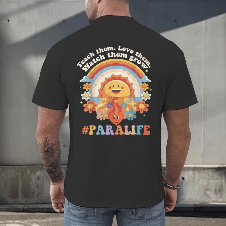 Paraprofessional Para Life Sun Flower Teacher Back To School Men's Back Print T-Shirt, gift for family, gift for coworker Paraprofessional Para Life Sun Flower Teacher Back To School Men's Back Print T-Shirt, gift for family, gift for coworker