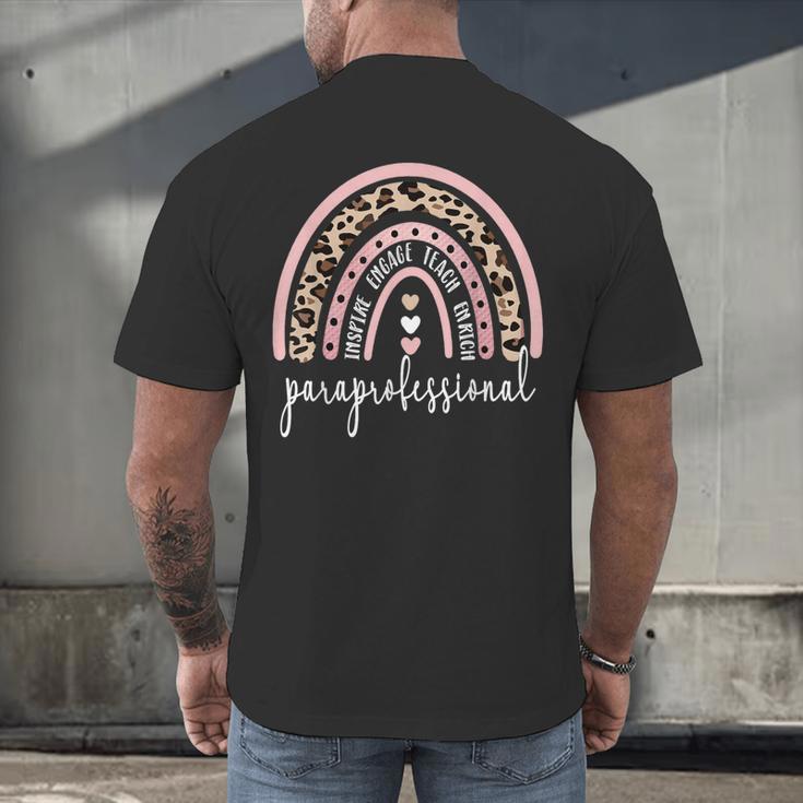 Paraprofessional Rainbow Para Teacher Parapro Men's Back Print T-Shirt, gift for family, gift for coworker Paraprofessional Rainbow Para Teacher Parapro Men's Back Print T-Shirt, gift for family, gift for coworker