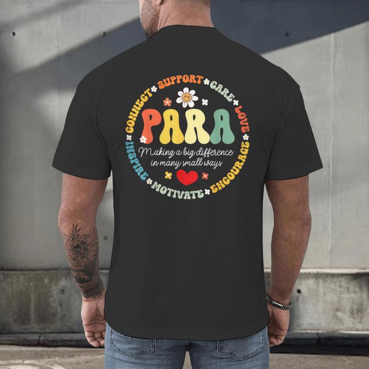 Paras Make It Possible Paraprofessional Teacher Assistant Men's Back Print T-Shirt, gift for family, gift for coworker