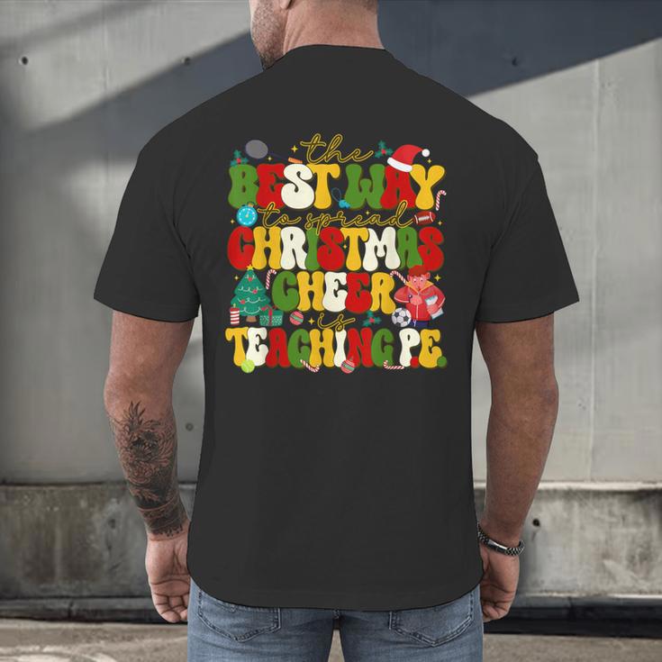 PE Teacher Christmas Holiday Men's Back Print T-Shirt, gift for family, gift for coworker