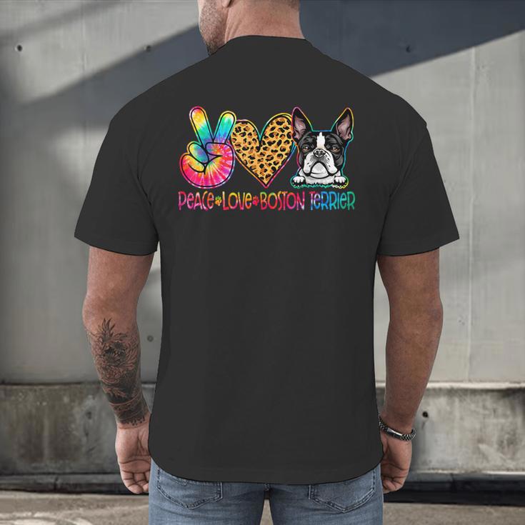 Peace Love Boston Terrier Tie Dye Dog Lover For Men Women Girls Kids Men's Back Print T-Shirt, gift for family, gift for coworker