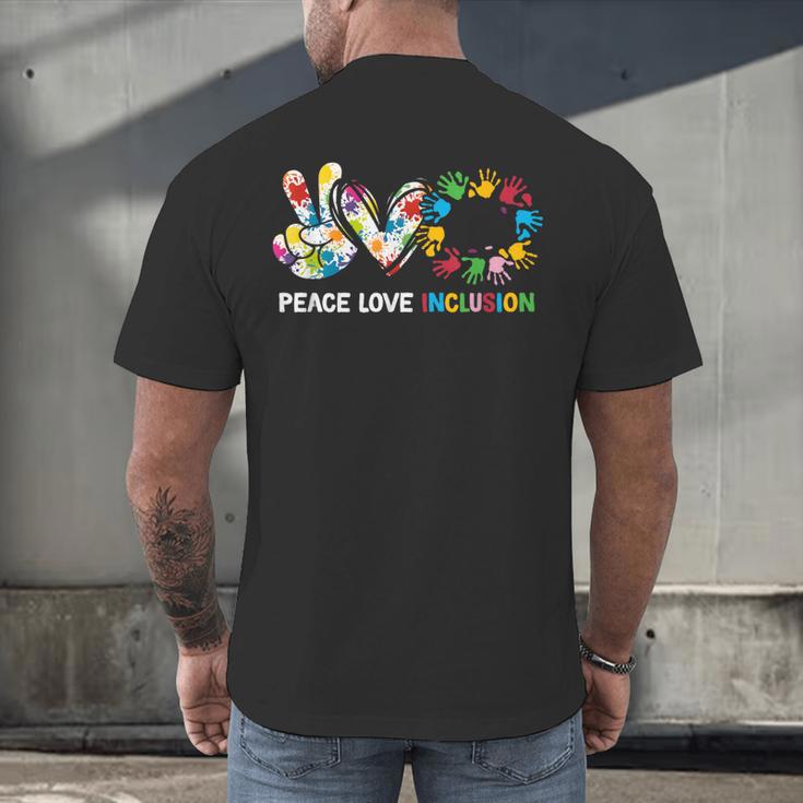 Peace Love Inclusion Sped Squad Special-Ed Teacher Daycare Men's Back Print T-Shirt, gift for family, gift for coworker Peace Love Inclusion Sped Squad Special-Ed Teacher Daycare Men's Back Print T-Shirt, gift for family, gift for coworker