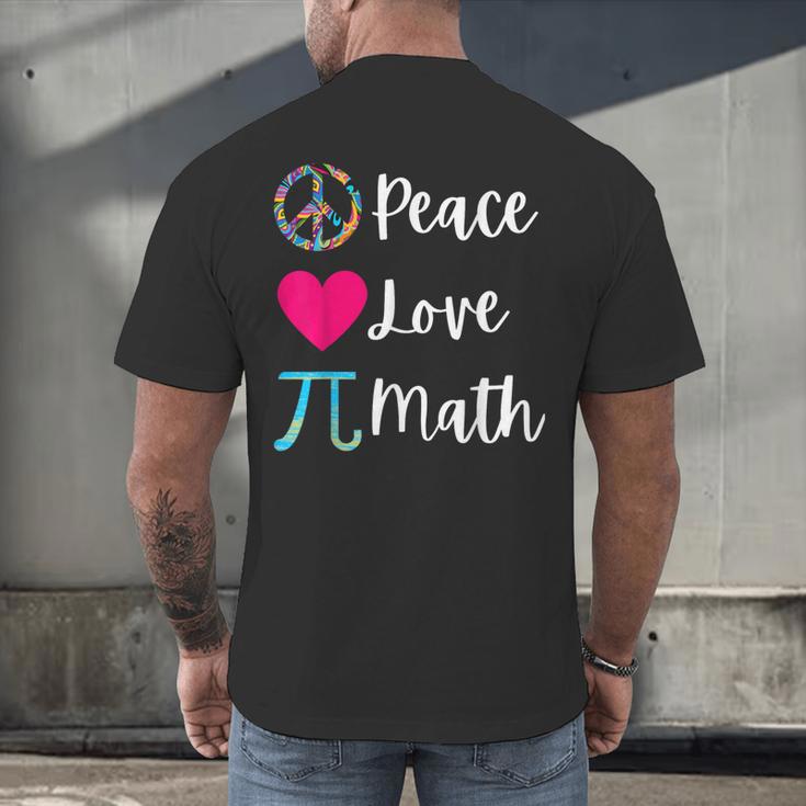 Peace Love Math Maths Teacher Pi Symbol Men Women Men's Back Print T-Shirt, gift for family, gift for coworker Peace Love Math Maths Teacher Pi Symbol Men Women Men's Back Print T-Shirt, gift for family, gift for coworker