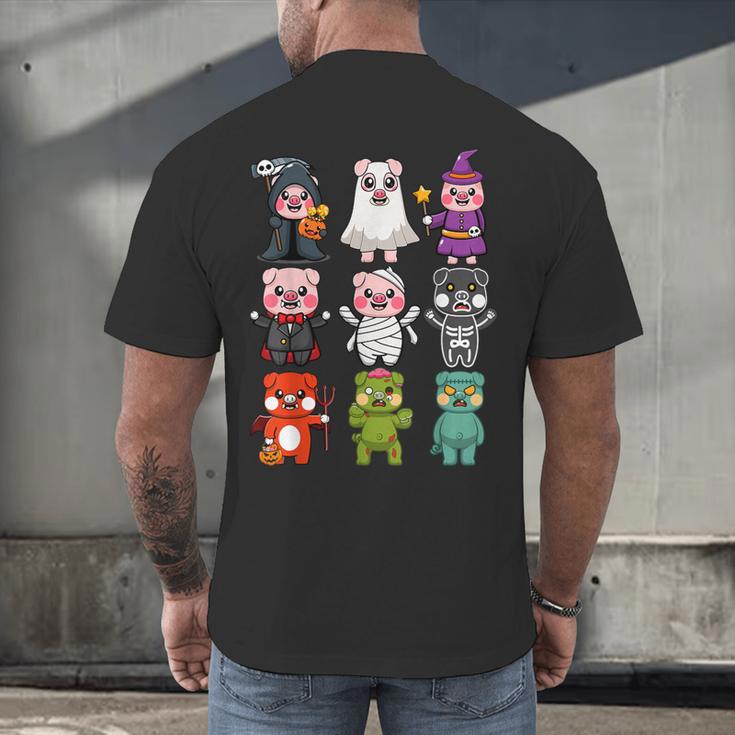 Pig Spooky Ghost Witch Boo-Jee Horror Pumpkin Pig Halloween Men's Back Print T-Shirt, gift for family, gift for coworker