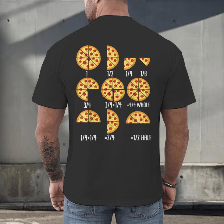 Pizza Slice Fraction Math Teacher Back To School Educational Men's Back Print T-Shirt, gift for family, gift for coworker Pizza Slice Fraction Math Teacher Back To School Educational Men's Back Print T-Shirt, gift for family, gift for coworker