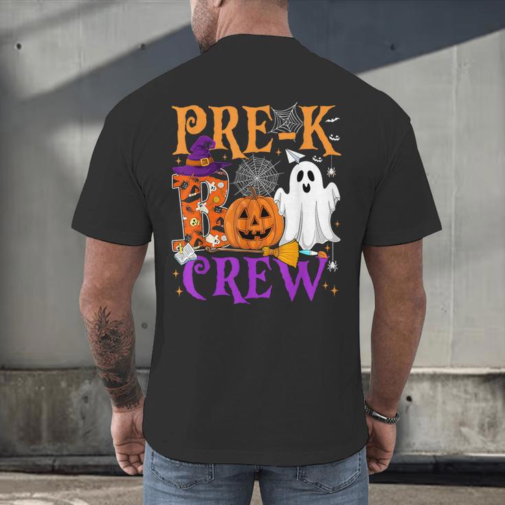 Pre-K Boo Crew Teacher Student Halloween Costume Men's Back Print T-Shirt, gift for family, gift for coworker