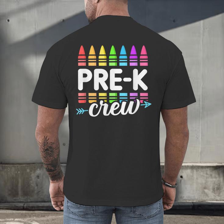 Pre-K Crew Teacher Team Squad Hello Back School Graduation Men's Back Print T-Shirt, gift for family, gift for coworker Pre-K Crew Teacher Team Squad Hello Back School Graduation Men's Back Print T-Shirt, gift for family, gift for coworker