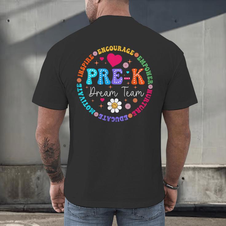 Pre K Dream Team Back To School Boys First Day Teacher Men's Back Print T-Shirt, gift for family, gift for coworker