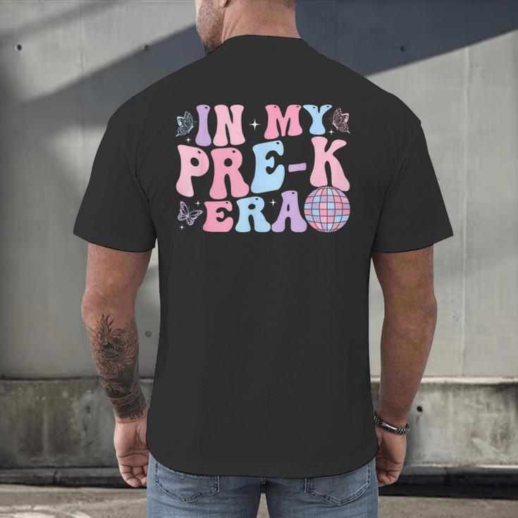 In My Pre K Era Groovy Back To School First Day Teacher Kids Men's Back Print T-Shirt, gift for family, gift for coworker